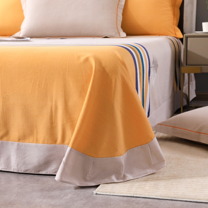 91家纺网 家纺一手货源 找家纺 金纱玉纺 2022新款全棉磨毛四件套 岁月静好-米