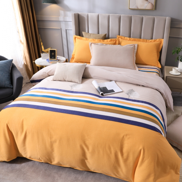 91家纺网 家纺一手货源 找家纺 金纱玉纺 2022新款全棉磨毛四件套 岁月静好-米