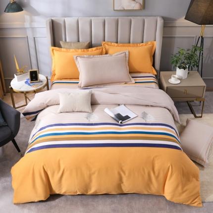 金纱玉纺 2022新款全棉磨毛四件套 岁月静好-米