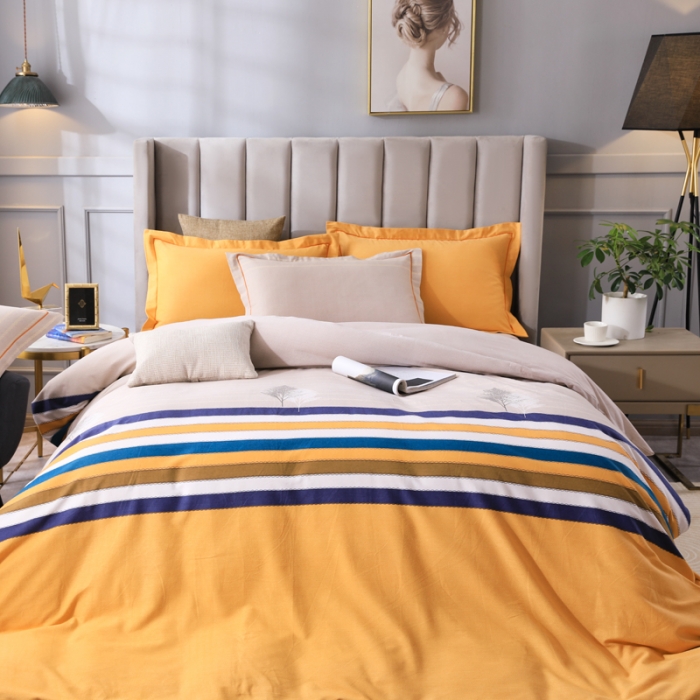 91家纺网 家纺一手货源 找家纺 金纱玉纺 2022新款全棉磨毛四件套 岁月静好-米