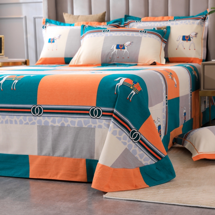 91家纺网 家纺一手货源 找家纺 金纱玉纺 2022新款全棉磨毛四件套 小马驹