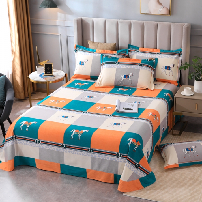 91家纺网 家纺一手货源 找家纺 金纱玉纺 2022新款全棉磨毛四件套 小马驹