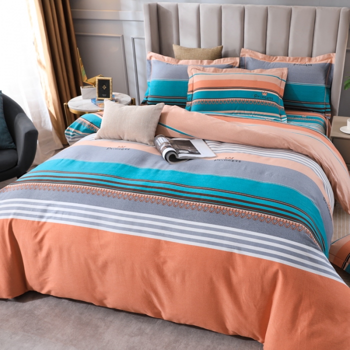 91家纺网 家纺一手货源 找家纺 金纱玉纺 2022新款全棉磨毛四件套 炫彩