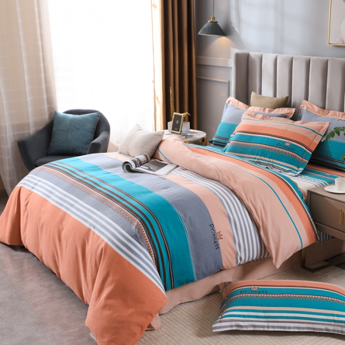 91家纺网 家纺一手货源 找家纺 金纱玉纺 2022新款全棉磨毛四件套 炫彩