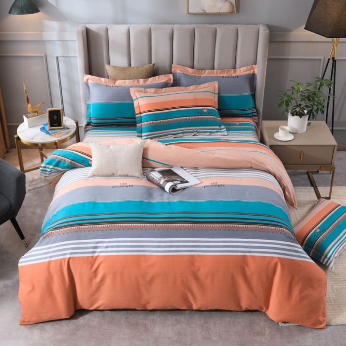 91家纺网 家纺一手货源 找家纺 金纱玉纺 2022新款全棉磨毛四件套 炫彩