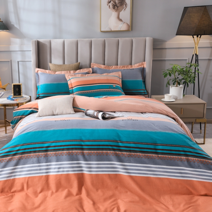 91家纺网 家纺一手货源 找家纺 金纱玉纺 2022新款全棉磨毛四件套 炫彩