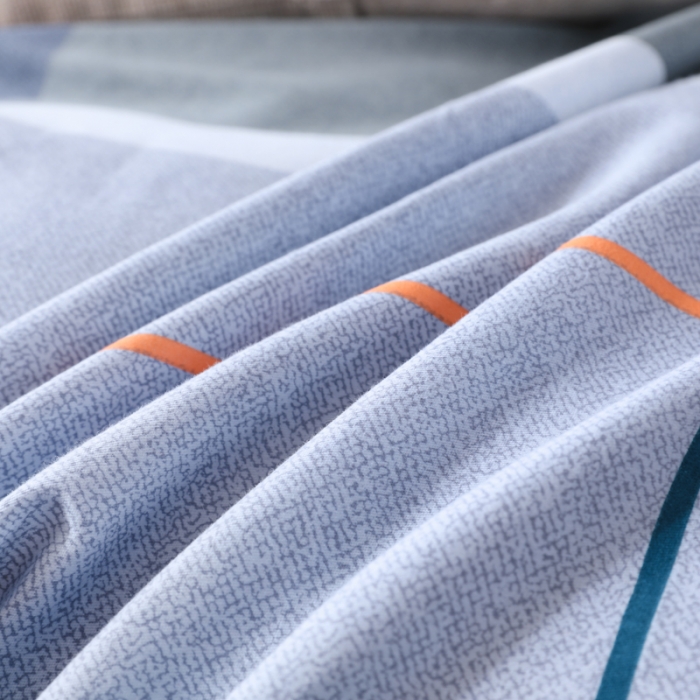 91家纺网 家纺一手货源 找家纺 金纱玉纺 2022新款全棉磨毛四件套 艺术空间-蓝