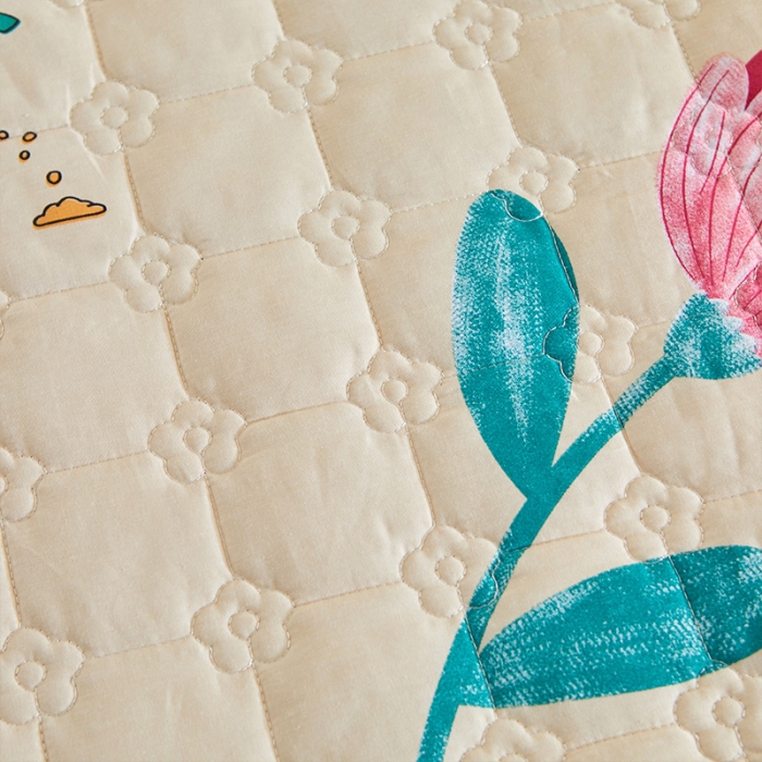 91家纺网 家纺一手货源 找家纺 宜凡 2021新款全棉印花夹棉床裙-床裙三件套 流年