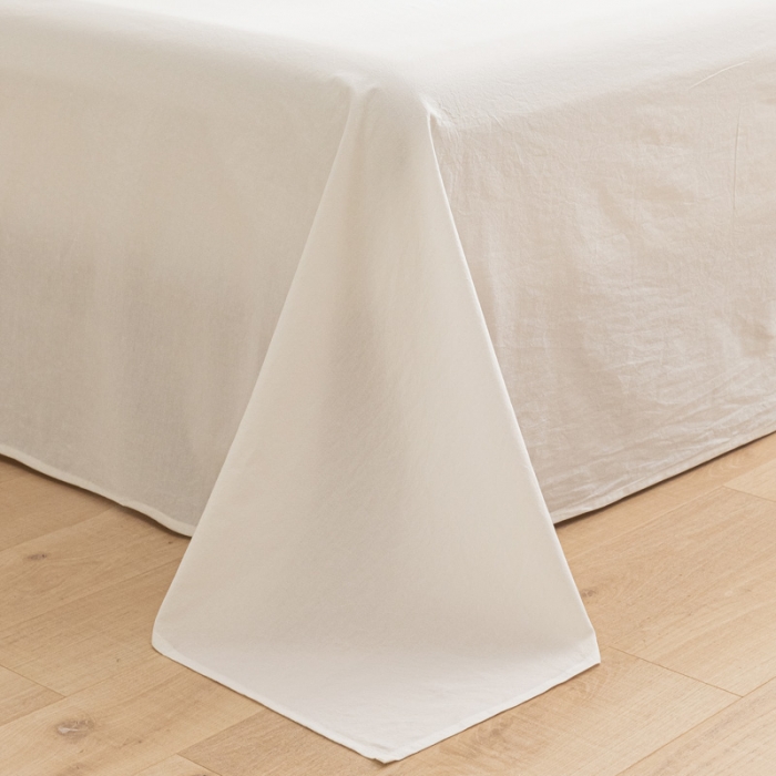 91家纺网 家纺一手货源 找家纺 蓝巢家纺 2021新款全棉水洗棉单床单 本白