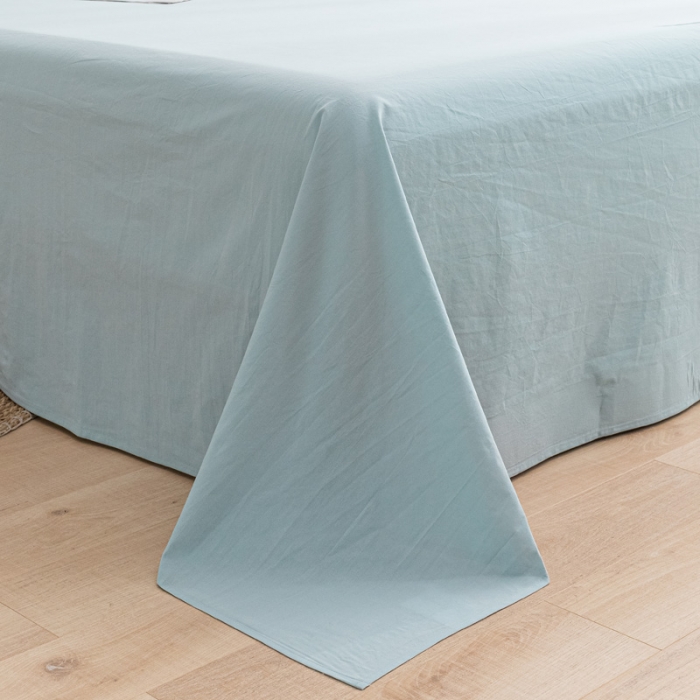 91家纺网 家纺一手货源 找家纺 蓝巢家纺 2021新款全棉水洗棉单床单 繁星蓝