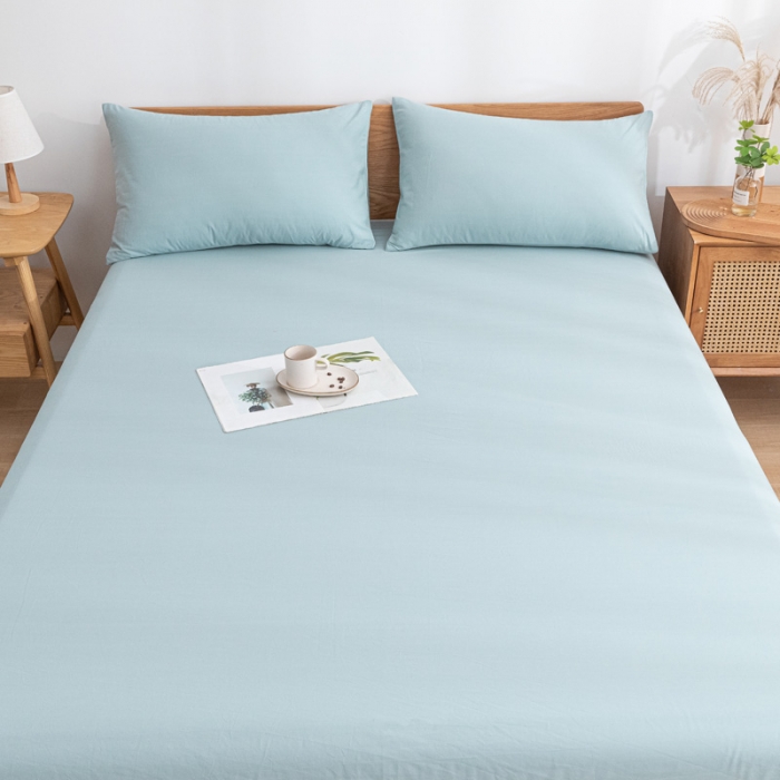 91家纺网 家纺一手货源 找家纺 蓝巢家纺 2021新款全棉水洗棉单床单 繁星蓝