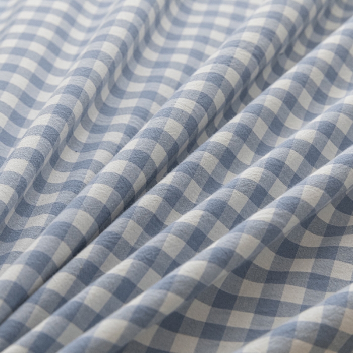 91家纺网 家纺一手货源 找家纺 蓝巢家纺 2021新款全棉水洗棉单床单 蓝小格