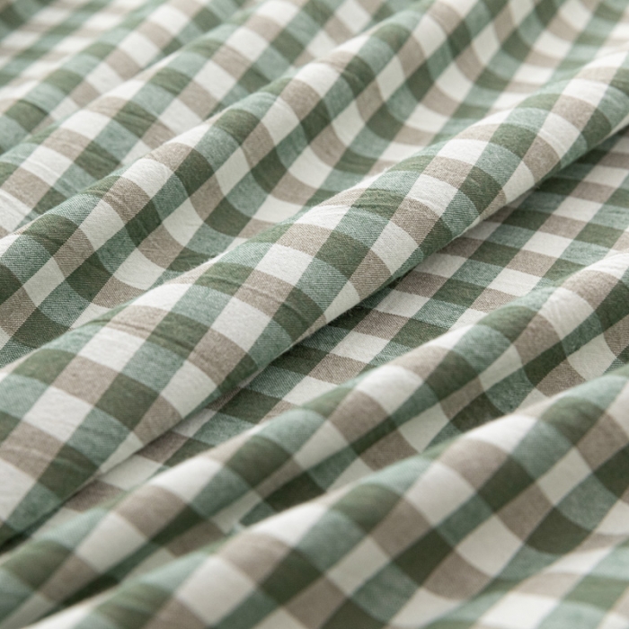 91家纺网 家纺一手货源 找家纺 蓝巢家纺 2021新款全棉水洗棉单床单 绿小格