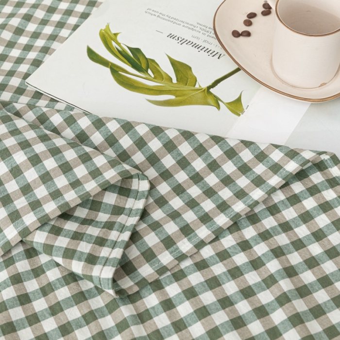 91家纺网 家纺一手货源 找家纺 蓝巢家纺 2021新款全棉水洗棉单床单 绿小格