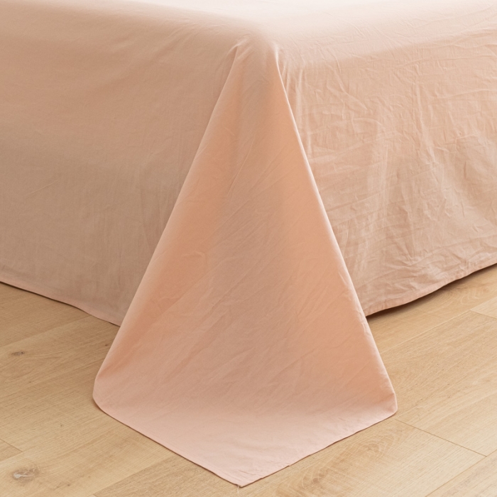 91家纺网 家纺一手货源 找家纺 蓝巢家纺 2021新款全棉水洗棉单床单 浅粉