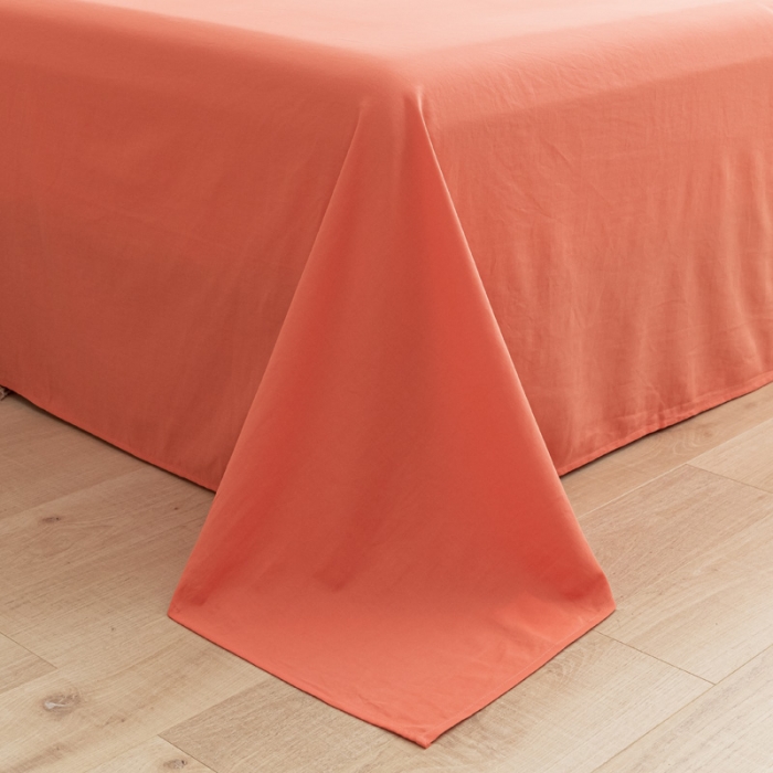 91家纺网 家纺一手货源 找家纺 蓝巢家纺 2021新款全棉水洗棉单床单 时尚桔