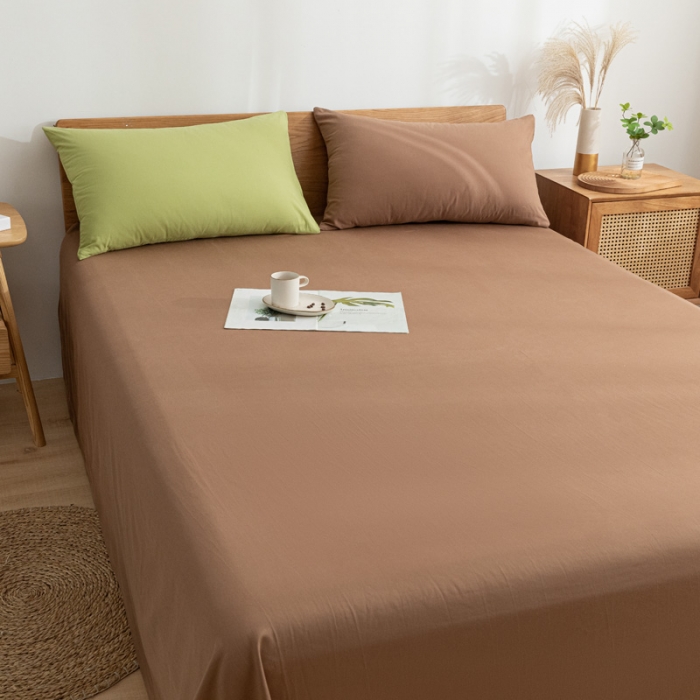 91家纺网 家纺一手货源 找家纺 蓝巢家纺 2021新款全棉水洗棉单床单 太妃糖