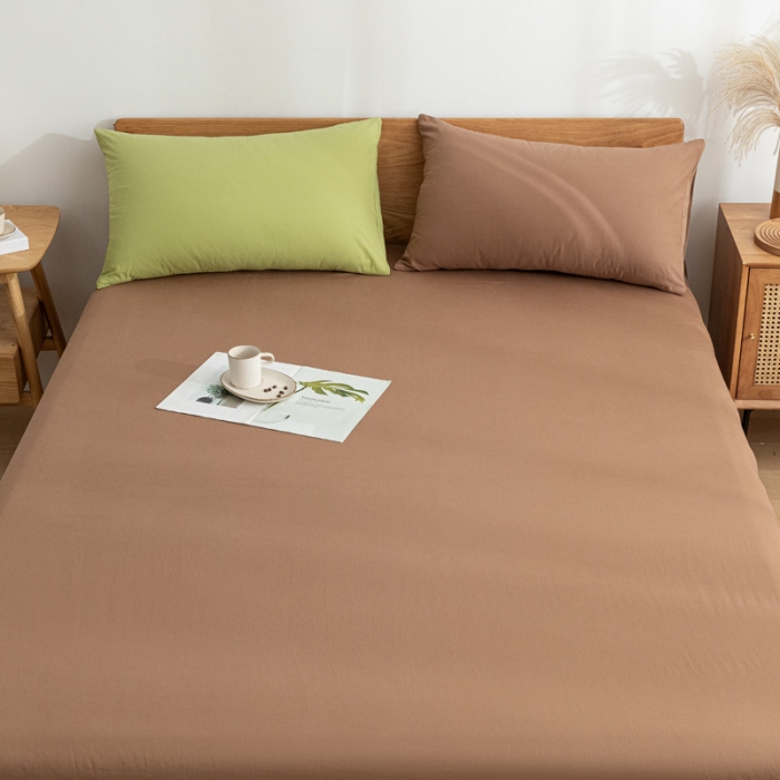 91家纺网 家纺一手货源 找家纺 蓝巢家纺 2021新款全棉水洗棉单床单 太妃糖