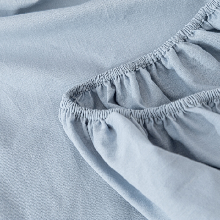 91家纺网 家纺一手货源 找家纺 蓝巢家纺 2021新款全棉水洗棉单床笠 湖蓝