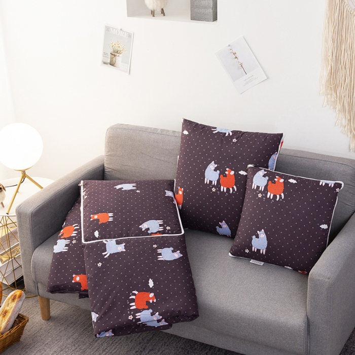 91家纺网 家纺一手货源 找家纺 宝马家纺 2022新款精梳棉抱枕被 懒洋洋