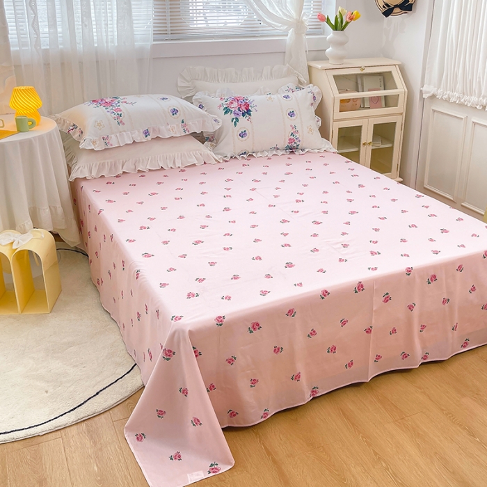 91家纺网 家纺一手货源 找家纺 金丝鸟 2021新款全棉韩版床裙款四件套 花满庭床裙款