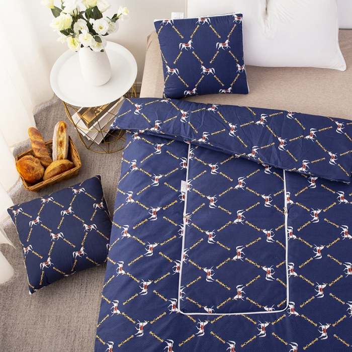 91家纺网 家纺一手货源 找家纺 宝马家纺 2022新款精梳棉抱枕被 罗马假日