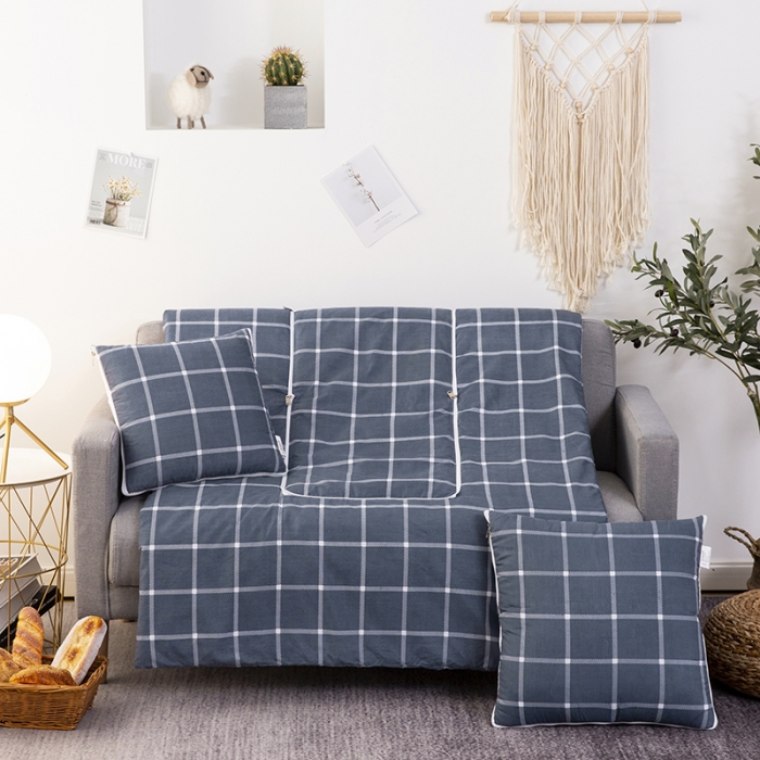 91家纺网 家纺一手货源 找家纺 宝马家纺 2022新款精梳棉抱枕被 青涩年华