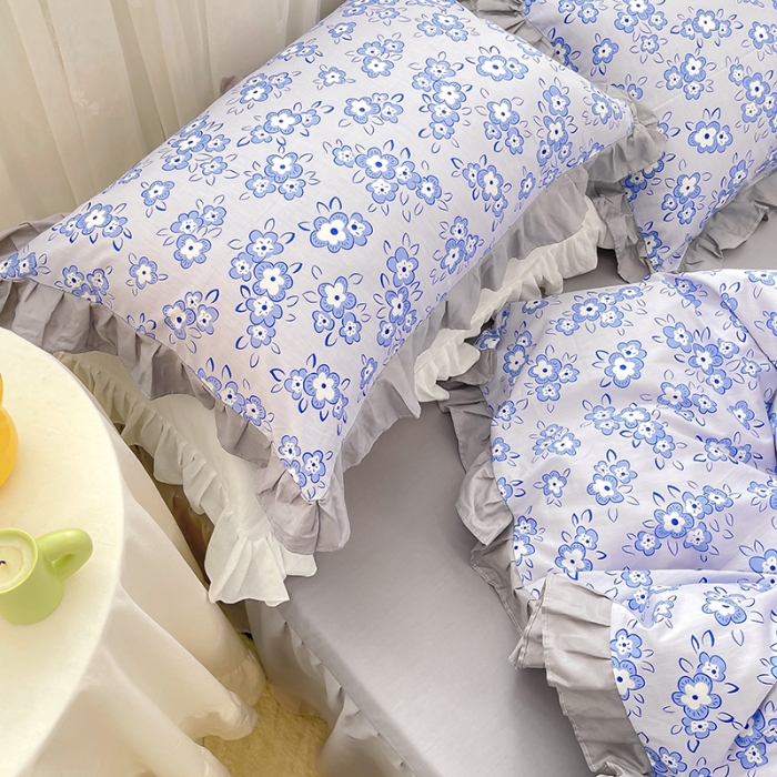 91家纺网 家纺一手货源 找家纺 金丝鸟 2021新款全棉韩版床裙款四件套 觅觅花园床裙款