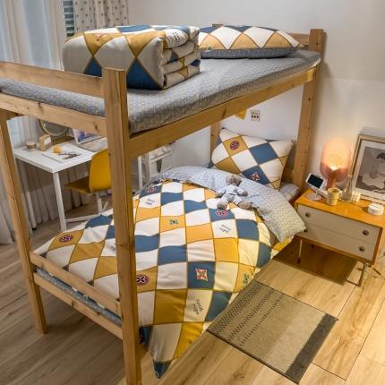 91家纺网 家纺一手货源 找家纺 （总）金爱家2021新款纯棉时尚简约北欧学生床三件套