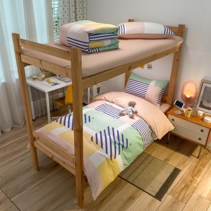 91家纺网 家纺一手货源 找家纺 （总）金爱家2021新款纯棉时尚简约北欧学生床三件套