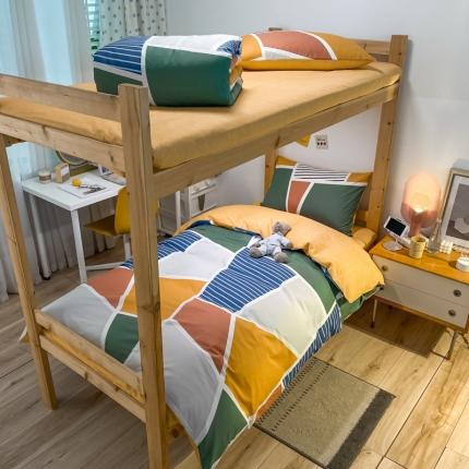 91家纺网 家纺一手货源 找家纺 （总）金爱家2021新款纯棉时尚简约北欧学生床三件套