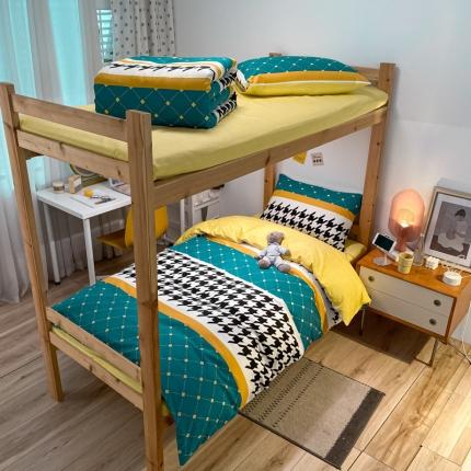 91家纺网 家纺一手货源 找家纺 （总）金爱家2021新款纯棉时尚简约北欧学生床三件套