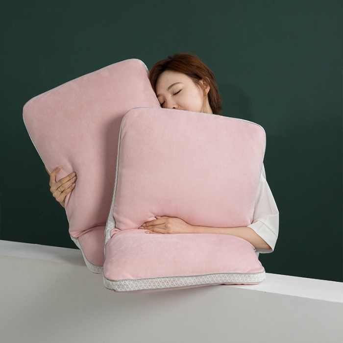 91家纺网 家纺一手货源 找家纺 （总）多点家居 2021新款麂皮绒热熔棉枕45*70/只