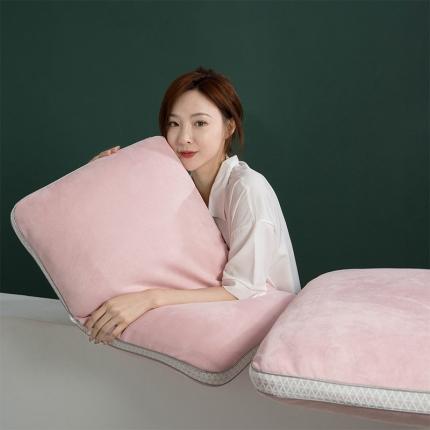 （总）多点家居 2021新款麂皮绒热熔棉枕45*70/只