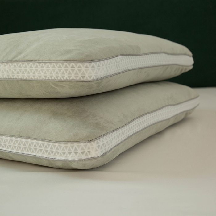 91家纺网 家纺一手货源 找家纺 多点家居 2021新款麂皮绒热熔棉枕45*70/只 灰