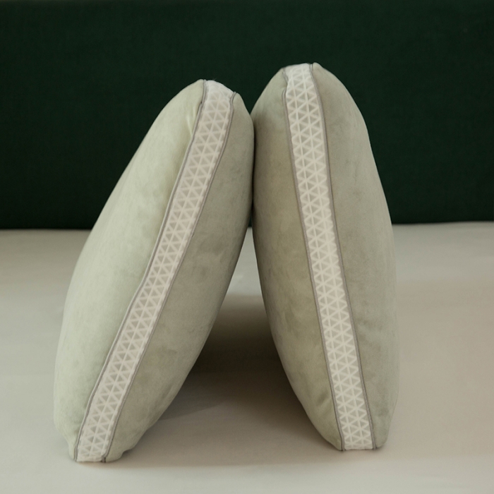 91家纺网 家纺一手货源 找家纺 多点家居 2021新款麂皮绒热熔棉枕45*70/只 灰