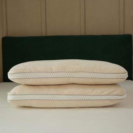 多点家居 2021新款麂皮绒热熔棉枕45*70/只 卡其