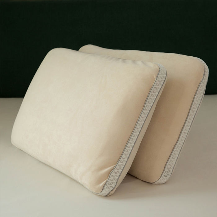 91家纺网 家纺一手货源 找家纺 多点家居 2021新款麂皮绒热熔棉枕45*70/只 卡其