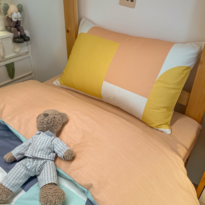 91家纺网 家纺一手货源 找家纺 （总）金爱家2021新款纯棉时尚简约北欧学生床三件套