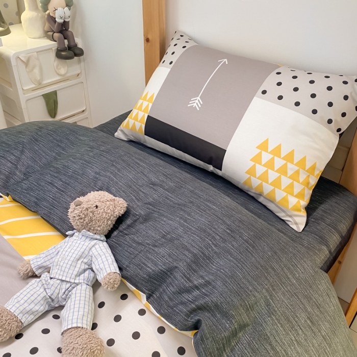 91家纺网 家纺一手货源 找家纺 金爱家2021新款纯棉时尚简约北欧学生床三件套 潮派