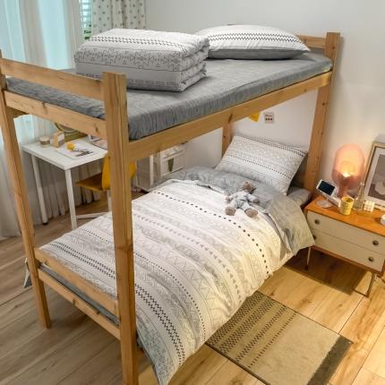 金爱家2021新款纯棉时尚简约北欧学生床三件套 洛林