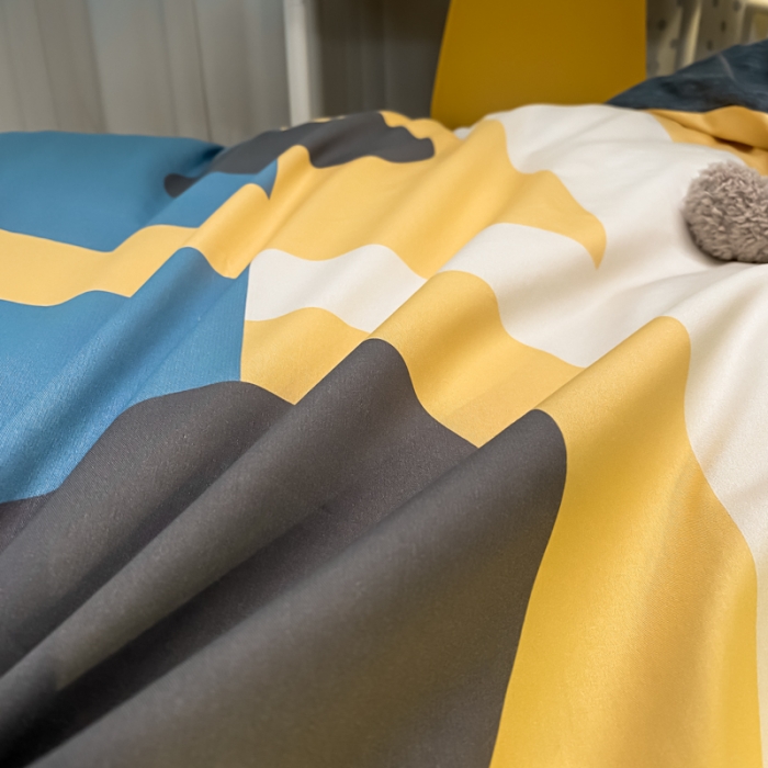 91家纺网 家纺一手货源 找家纺 金爱家2021新款纯棉时尚简约北欧学生床三件套 挪威