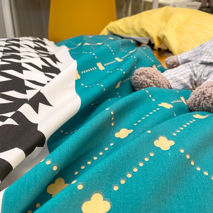 91家纺网 家纺一手货源 找家纺 金爱家2021新款纯棉时尚简约北欧学生床三件套 塞亚