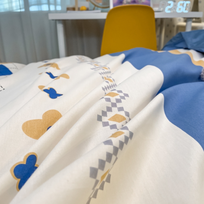 91家纺网 家纺一手货源 找家纺 金爱家2021新款纯棉时尚简约北欧学生床三件套 西雅图