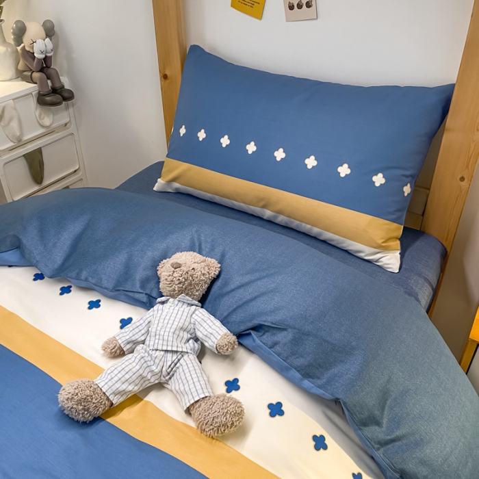 91家纺网 家纺一手货源 找家纺 金爱家2021新款纯棉时尚简约北欧学生床三件套 西雅图