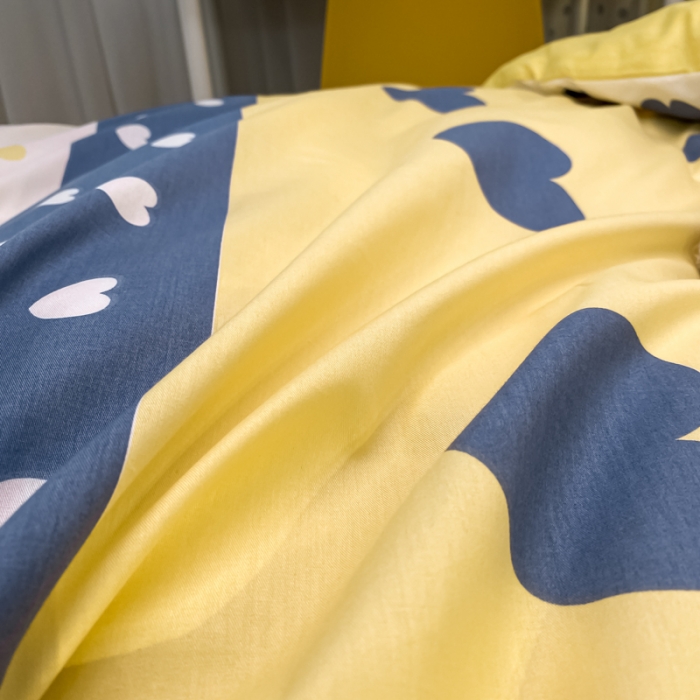 91家纺网 家纺一手货源 找家纺 金爱家2021新款纯棉时尚简约北欧学生床三件套 心晴