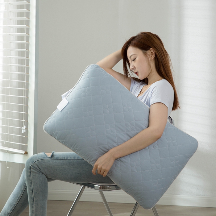 91家纺网 家纺一手货源 找家纺 多点家居 2021新款双层纱云棉呼吸枕40*60/只 蓝