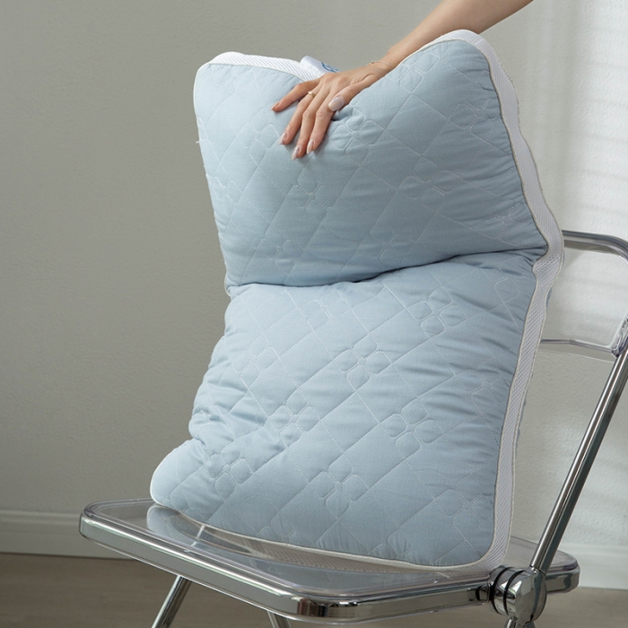 91家纺网 家纺一手货源 找家纺 多点家居 2021新款双层纱云棉呼吸枕40*60/只 蓝