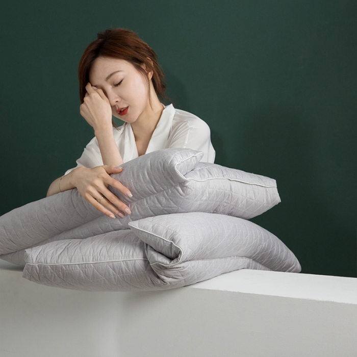 91家纺网 家纺一手货源 找家纺 多点家居 2021新款生姜暖绒乳胶护颈枕40*70/只 灰