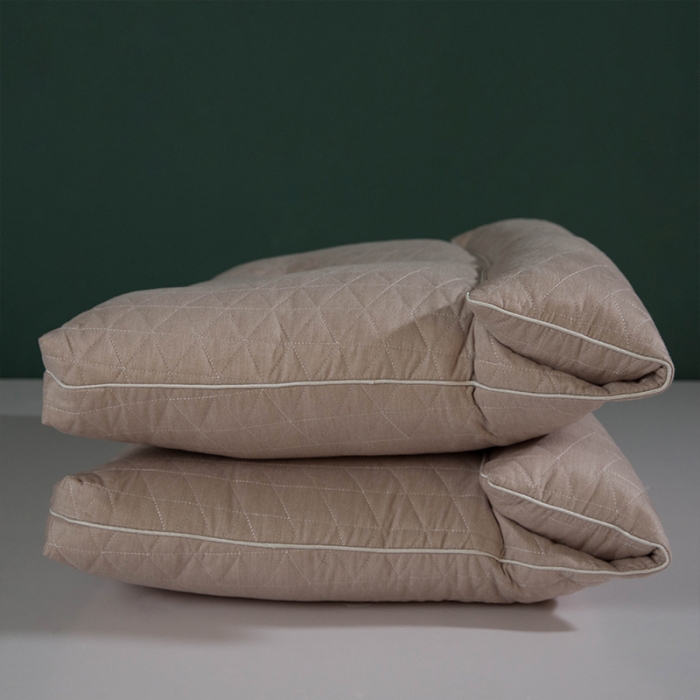 91家纺网 家纺一手货源 找家纺 多点家居 2021新款生姜暖绒乳胶护颈枕40*70/只 卡其